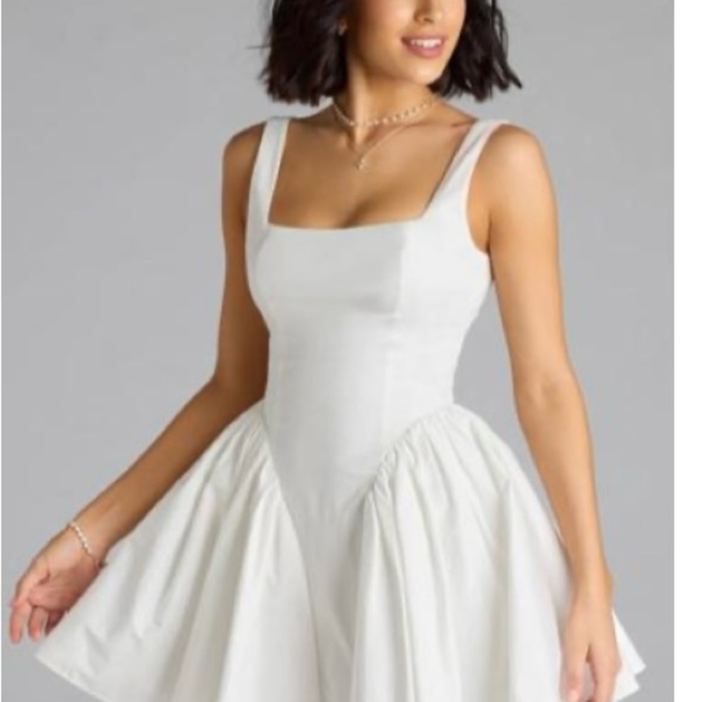 Windsor White Fit and Flare Mini Dress
